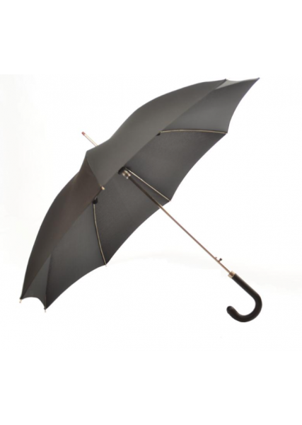 Paraguas automático puño piel negro