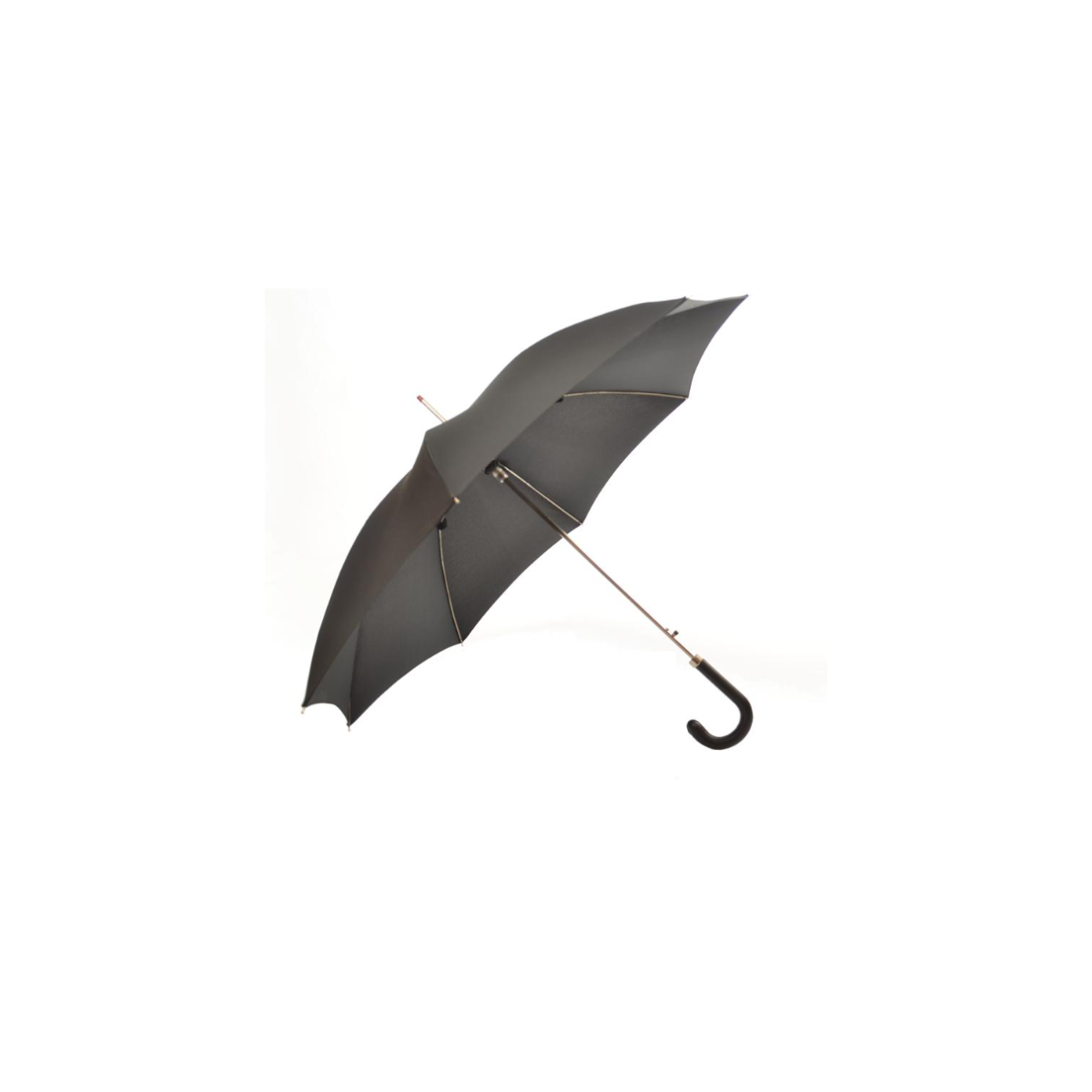 Paraguas automático puño piel negro